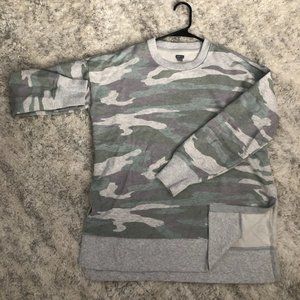 Aerie Oversized Desert Sweatshirt Gray Camo